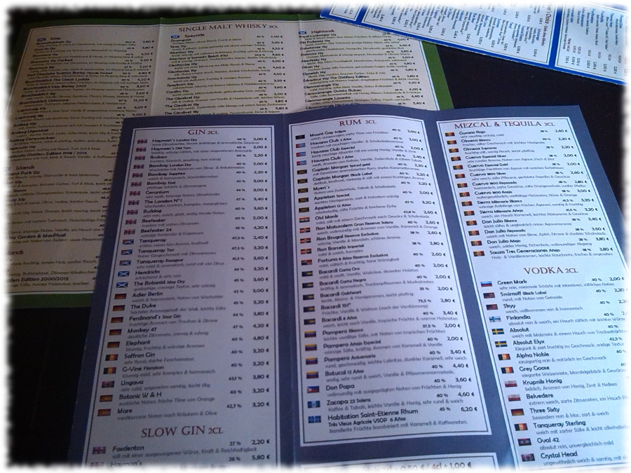 Nautilus Bar Saarbrücken Getränkekarten