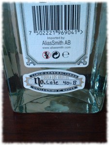 Fortaleza Tequila Blanco Rücketikett