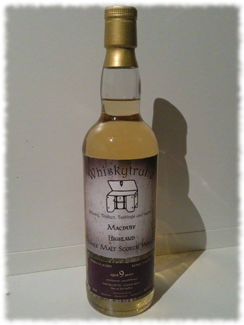 Whiskytruhe Macduff Highland Single Malt Scotch Whisky Flasche