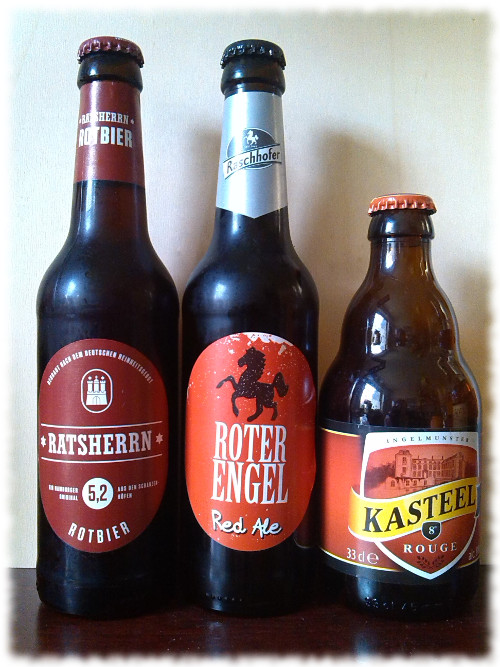 Rote Biere Flaschen