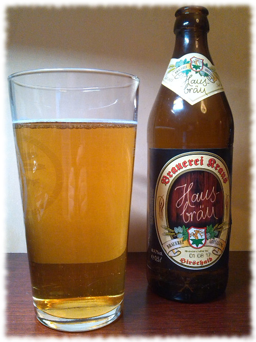 Brauerei Kraus Hausbräu Flasche und Glas