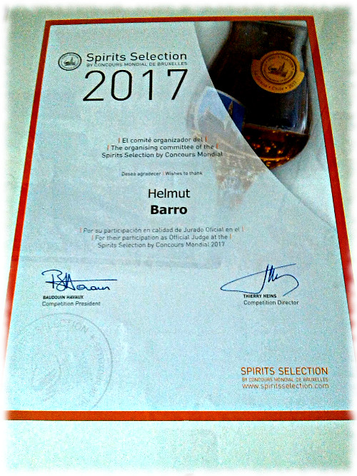Spirits Selection 2017 Chile Urkunde