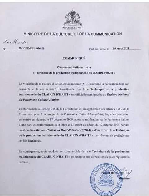 Clairin-Produktionsmethode als Kulturerbe in Haiti