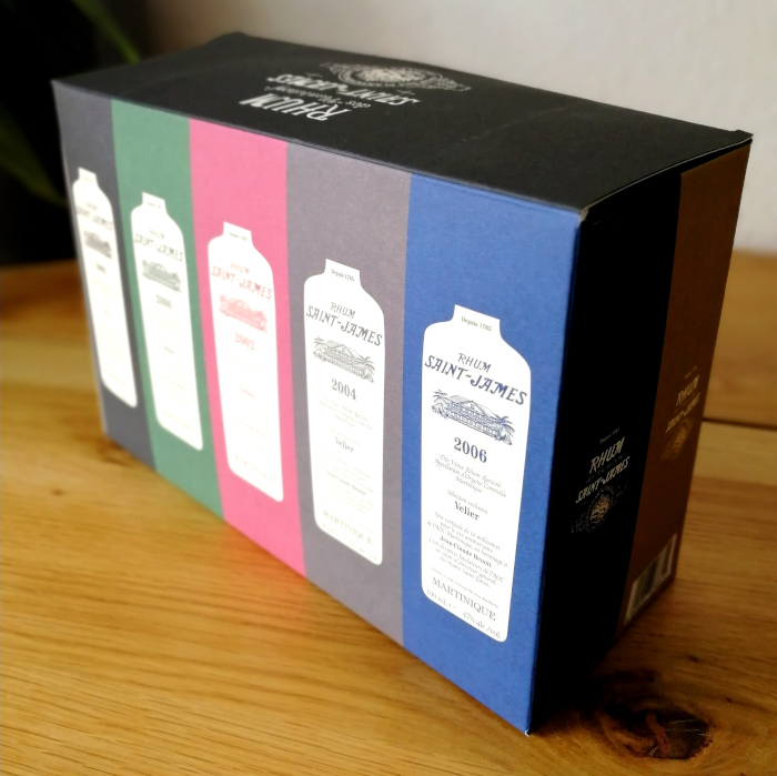 Verticale Velier Rhum Vieux A.O.C. Martinique Millésimes Saint-James Karton