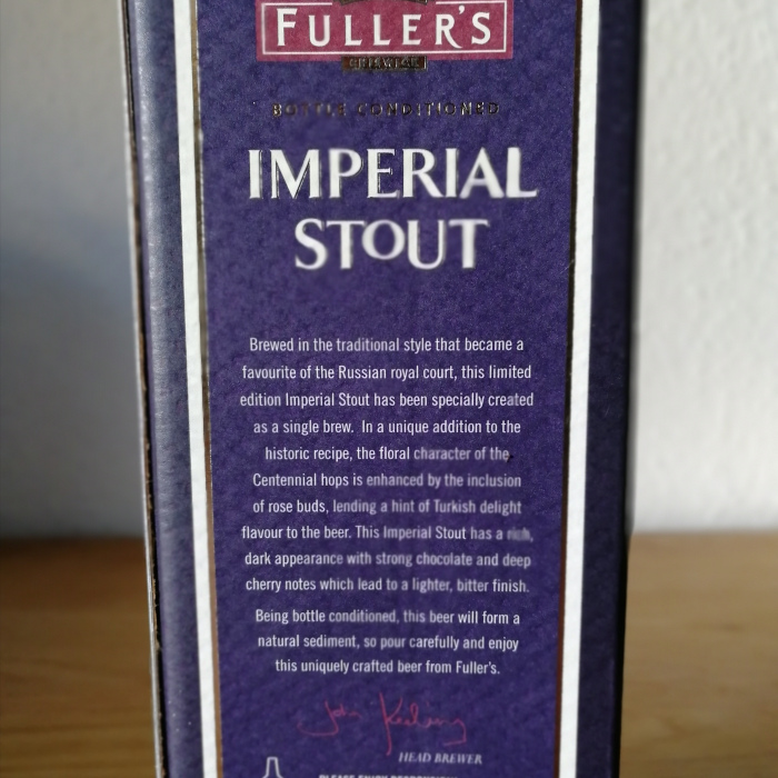 Fuller’s Imperial Stout Limited Edition Rücketikett