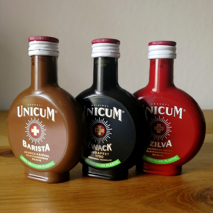 Zwack Unicum, Unicum Szilva und Unicum Barista Plastikflaschen