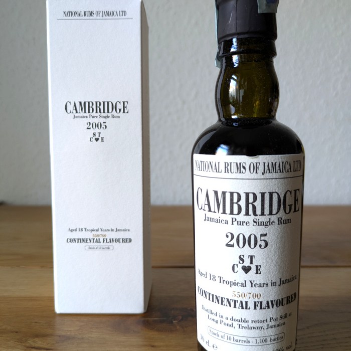 Long Pond Cambridge STCE 2005 Jamaica Pure Single Rum (VSGB)